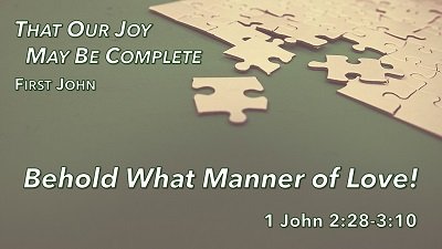 Behold What Manner of Love! (1 John 2:28-3:10)
